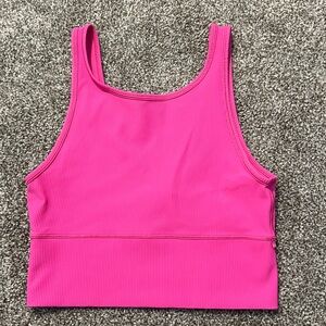 Hot Pink Ribbed lululemon power pivot tank